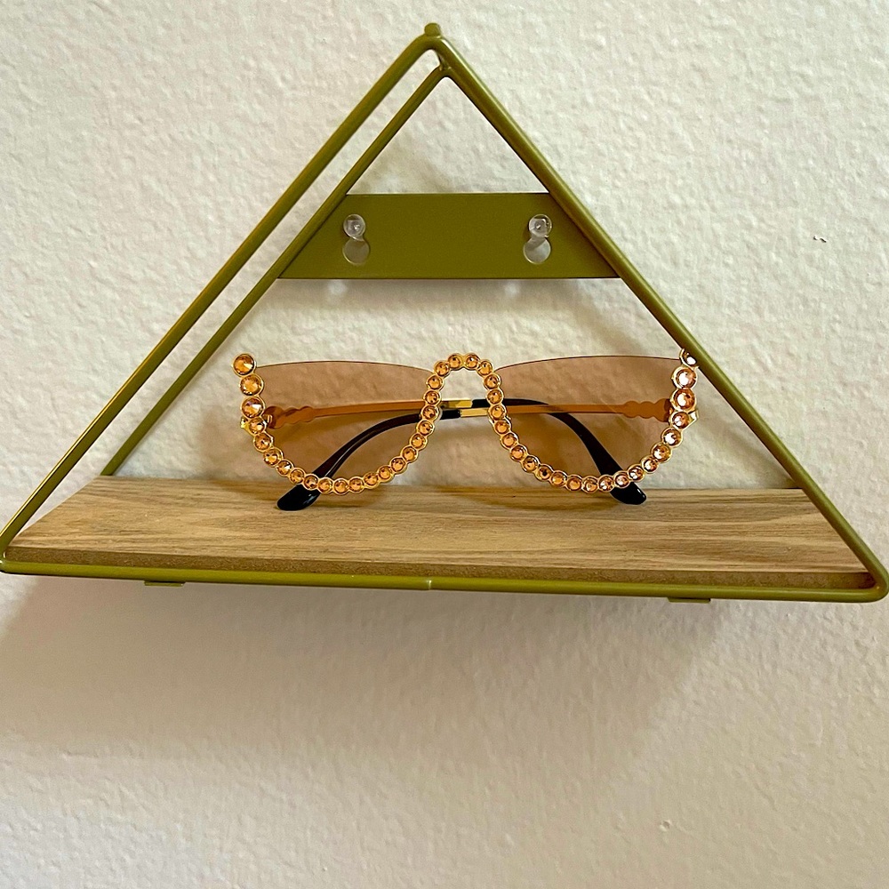 Rose colored & studded frame sunnies